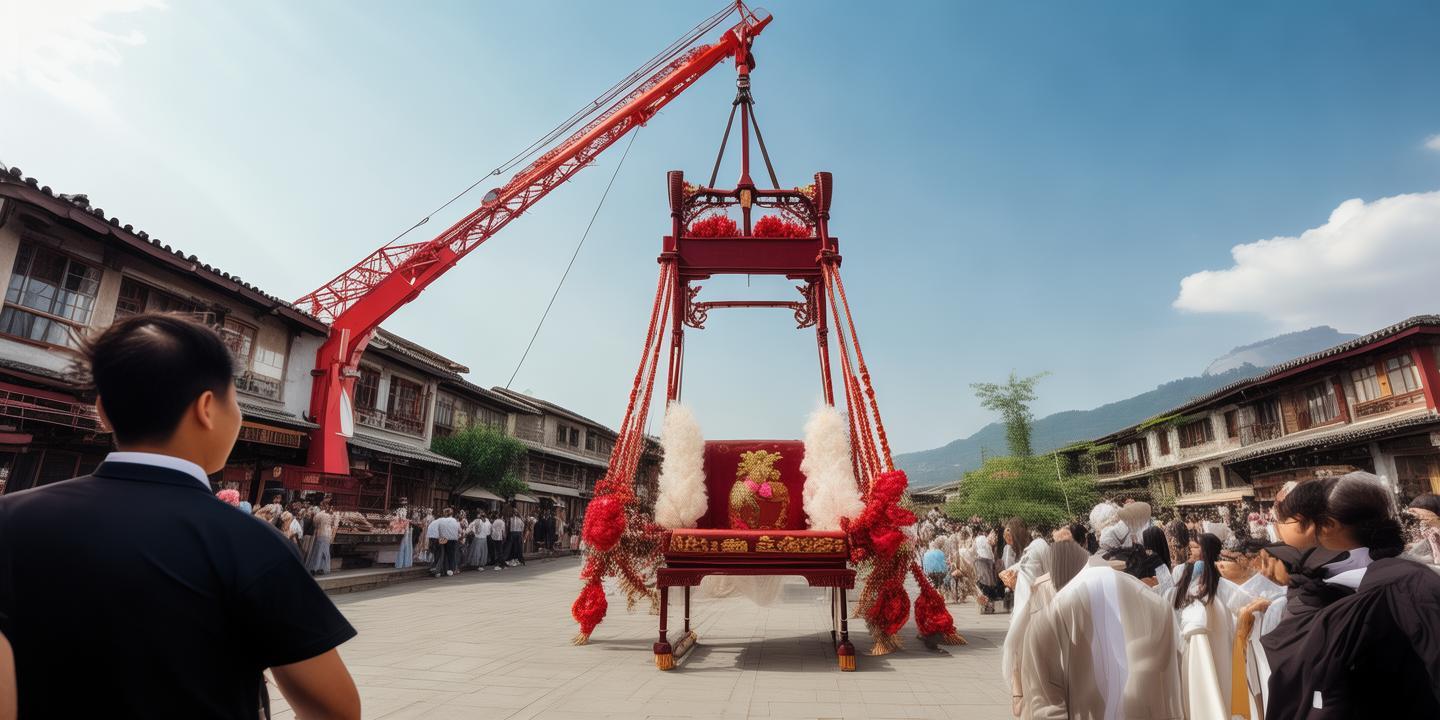 长垣市丁栾镇“起重之乡”婚俗出新:吊车抬花轿引百万网友围观